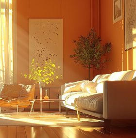 Оранжевый цвет в интерьере: сочетания, оранжевый на стенах и в мебели